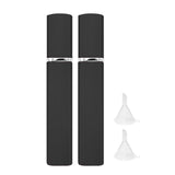 2pcs 12ml Portable Perfume Spray Bottles Travel Perfume Atomizer Bottle Empty Bottles with 2pcs Funnel Black