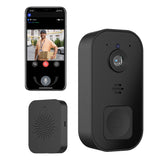 Wireless WiFi Camera Doorbell Intelligent Visual Doorbell Night Vision DoorBell with Dingdong Machine Black