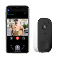 Wireless WiFi Camera Doorbell Intelligent Visual Doorbell Night Vision DoorBell with Dingdong Machine White