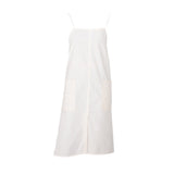 Solid Color Long Apron Cotton Suspender Apron with Pockets for Kitchen Garden Shop Beige