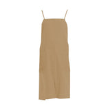 Solid Color Long Apron Cotton Suspender Apron with Pockets for Kitchen Garden Shop Yellow