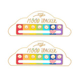 2Pcs My Social Battery Mood Brooch Pin Funny Interactive Badge Lape Pin White Cloud Style