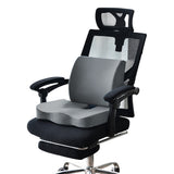 Memory Foam Seat Cushion and Lumbar Support Pillow for Office Chair Car Grey