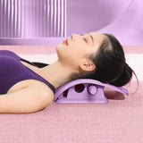2 in 1 Neck and Back Stretcher Neck Cracker Back Lumbar Massager Purple