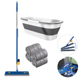 360-Degree Self Wringing Mop Rotating Flat Cleaning Mop with Folding Bucket