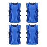 4Pcs Scrimmage Training Vest Team Sports Games Practice Jersey Blue
