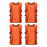4Pcs Scrimmage Training Vest Team Sports Games Practice Jersey Orange