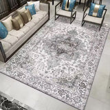 Bohemian Carpet Style Non-Slip Floor Mat Vintage Floor Protector Grey