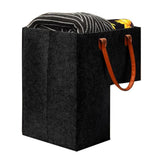 Stair Step Basket with Handle Foldable Storage Bag Black