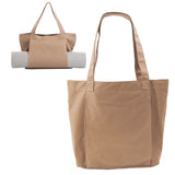 Yoga Pilates Mat Storage Bag Shoulder Handbag with Yoga Mat Carrier Pocket Gym Bag Khaki