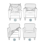 Stretch Armchair Cover Printed Single Sofa Chair Slipcovers Protector Grey