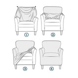 Stretch Armchair Cover Printed Single Sofa Chair Slipcovers Protector Blue