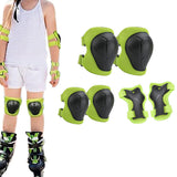 Protective Gear Set Knee Pads Elbow Pads Wrist Guards for Skating Cycling Skateboarding Climbing Green