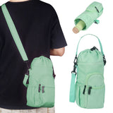 Water Bottle Sling Bag Crossbody Water Bottle Pouch Bottle Sleeve for Camping Walking Hiking Sports Green