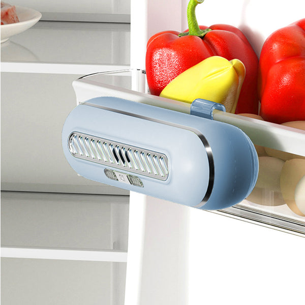 Refrigerator Deodorizer Fridge Air Purifier Rechargeable Odor Eliminator for Fridge Shoe Cabinet Closet Blue