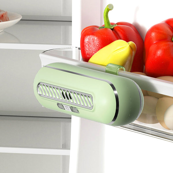 Refrigerator Deodorizer Fridge Air Purifier Rechargeable Odor Eliminator for Fridge Shoe Cabinet Closet Green