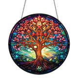 Stained Acrylic Window Panel Hanging Decor Round Wall Home Decoration