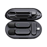 2-in-1 Wireless Lavalier Microphone Rechargeable Plug-Play Clip on Lapel Mic for Live Streaming Recording Vlog