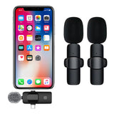 3-in-1 2.4G Wireless Lavalier Microphone Set for iPhone Android Laptop