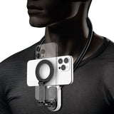 Foldable Hand Free Phone Gopro Holder Rotating Magnetic Neck Mount for Phones POV/Vlog Selfie Video Recording Mount Black