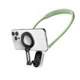Foldable Hand Free Phone Gopro Holder Rotating Magnetic Neck Mount for Phones POV/Vlog Selfie Video Recording Mount Green