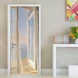 Self-adhesive Door Sticker Peel and Stick Door Mural PVC Door Wallpaper Multicolor