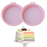 Set of 2Pcs 6-Inch Silicone Round Cake Pan DIY Cakes Pastry Mould Baking Mold Pink