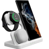 3-in-1 Wireless Charging Dock Fast Charging Station for Samsung White