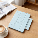 Anti-Bending iPad Case with Stand Pencil Holder Blue