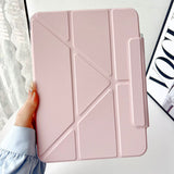 Anti-Bending iPad Case with Stand Pencil Holder Pink