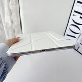 Anti-Bending iPad Case with Stand Pencil Holder White