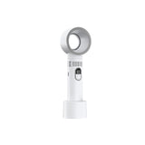5-Speed  Portable Bladeless Handheld Fan Mini Rechargeable Fan with LED Digital Display for Home Office Travel Camping White