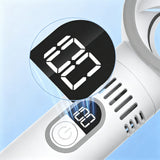 5-Speed  Portable Bladeless Handheld Fan Mini Rechargeable Fan with LED Digital Display for Home Office Travel Camping White