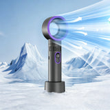 5-Speed  Portable Bladeless Handheld Fan Mini Rechargeable Fan with LED Digital Display for Home Office Travel Camping Gray