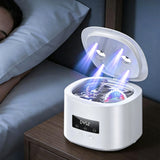 350ml Rechargeable Ultrasonic Cleaner 55kHz with 3 Modes Blue Light White