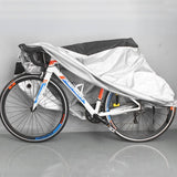 Outdoor Bike Cover Waterproof Electric Motorcycle Covers Rain Sun UV Dust Proof with Lock Hole Silver and Black