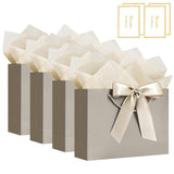 4PCS Gift Bags with Cards and Wrapping Paper for Weddings Parties Champagne
