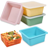 4Pcs Silicone Freezer Tray for Soup Ice Cubes with Lid for Meal Prep Style 1
