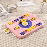 Dog Puzzle Feeder Slow Feeding Interactive Toy Anti-Choking Puzzle Bowl for Dogs Pink