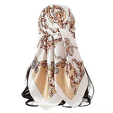 90cm Head Scarf for Women Scarf Printed Satin Square Scarf Bandanas for Women Style 2