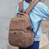 Large Capacity Canvas Backpack Laptop Bag Notebook School Travel Bag for Men Women Coffee