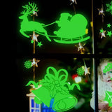 Glow-in-the-Dark Christmas Decoration Sticker Static Cling Xmas Window Decals Elk Style