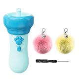 Retractable Cat Teaser Launcher Automatic with 2 Plush Balls for Cats Dogs Blue