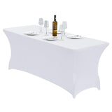 Rectangular Spandex Stretch Tablecloth for Wedding Party White