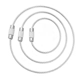 30 PCS Stainless Steel Wire Rope Keychain Key Ring Cable For Outdoor Hiking Sports