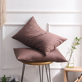 2Pcs 74x48cm Solid Color Pillowcase Cotton Pillow Covers Home Decor Coffee