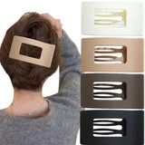 4PCS Large Flat Hair Clips Rectangle No-Slip Claw Clips for Women Style 2