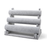 Velvet 3 Tier Jewellery Display Stand Organizer Detachable Bracelet Watch Holder Ice-flower White