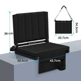 Foldable Stadium Chair with Shoulder Strap and Storage Pocket Comfortable Outdoor