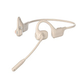 Open-Ear Air Conduction Headphones Wireless with Noise Canceling Mic for Sports Office Apricot